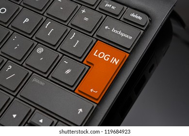 Log in Return Key symbolizing the logging in to an account online after entering username and password