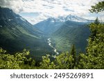 logan creek view from the going to the sun road, Glacier national park, Montana, USA