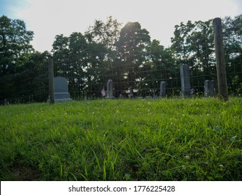 Logan, Ohio/USA - July 05 2020: Washington Township Cemetery In Hocking Hills, Rural Ohio