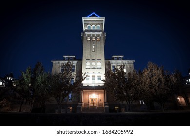 Logan, UT - November 1, 2019: The Old Main, on the campus of Utah State University in Logan, is the oldest functioning academic building in Utah. 