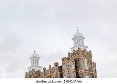 Logan Utah Pioneer Temple Snowy Day