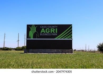 Logansport, Indiana USA 9-26-2021: Cass County Agri Business Park Sign Along The Hoosier Heartland Highway East Of Logansport.