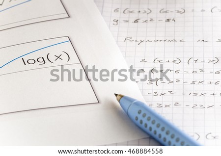 Logarithmic Graph and Handwritten Mathematics Equations