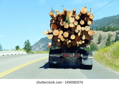 Logging Truck On Mountain Highway,   British Columbia, Canada