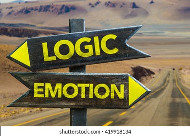 Logic - Emotion Crossroad In A Desert Background