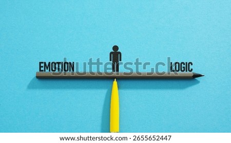 Logic and emotion are shown using a text. Conflict between feelings and critical thinking
