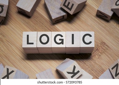 Logic Word Written In Wooden Cube