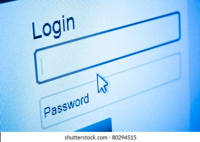 Login And Password On Computer Screen