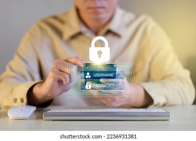 Login to a user authentication system using a username and password, cybersecurity, information security and encryption, secure Internet access, technology, and cybernetics.