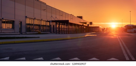 Logistics Center in the Light of the rising sun