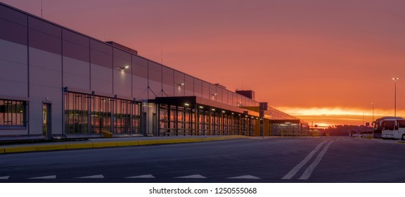 Logistics Center in the Light of the rising sun - Powered by Shutterstock