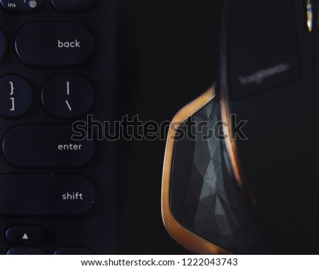 Logitech Master Mouse and the Keyboard