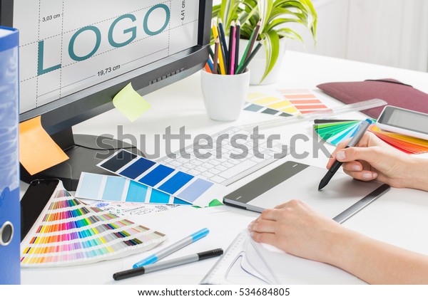 logo\
design brand designer sketch graphic drawing creative creativity\
draw studying work tablet concept - stock\
image