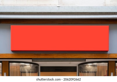 Logo Mockup Red Facade Sign