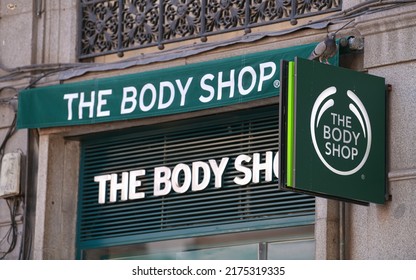 The Logo Sign Of The Body Shop Store, Company Of Cosmetics Industry. Spain, 2022.