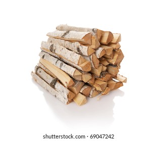 The Logs Of Fire Wood Isolated On White