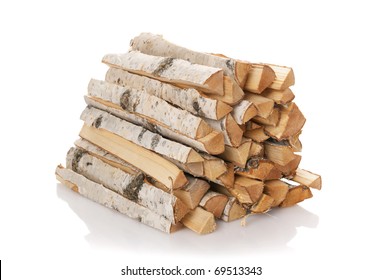 The Logs Of Fire Wood Isolated On White