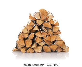 The Logs Of Fire Wood Isolated On White