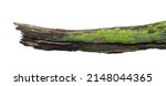 log,with green moss isolated on white background.clipping path.