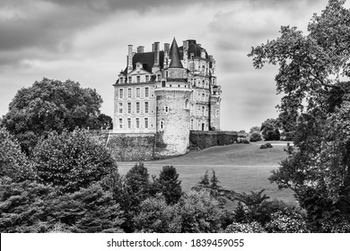 Loide Valley, France - May 2018: The Castle of Brissac, a renaissance castle rebuilt in the 15th century by one of the ministers to King Charles VII, situated in Brissac-Quince, nearby Angers.