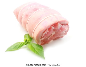 Loin Of Pork And Russed Isolated On White