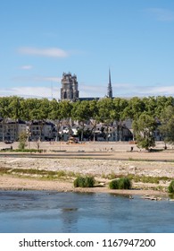 Loire River And Cathedral In Orléans (France)