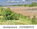 Loire river in summer after drought