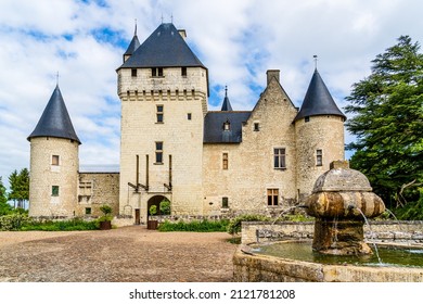 Loire Valley, France - May 29, 2018: Castle of Rivau on the Loire Valle in the department of Indre et Loire; Chateau du Rivau; Chateau of Loire Valley