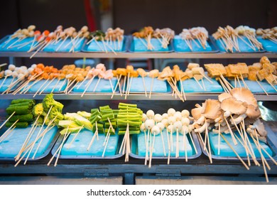 Lok Lok Skewer Meat Street Food In Malaysia , Food