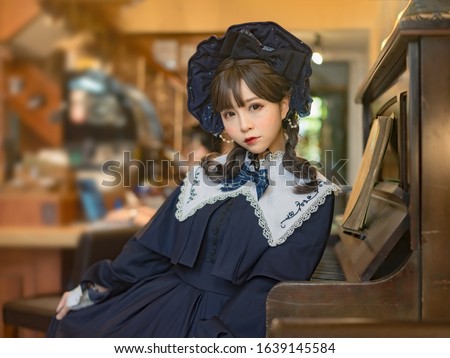 Lolita girl in the old house, japanese style