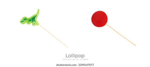 Lollipop isolated on white background. Lollipop in the form of a fox. Chupa Chups. High quality photo