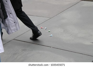 Lollipops On The Floor Of Ney York City Streets