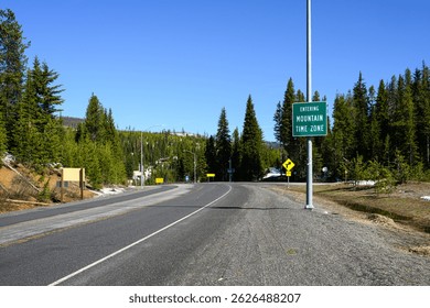 Lolo Pass in Bitterroot Range between Idaho and Montana and Pacific and Mountain time zone