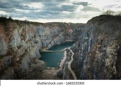 Lom velka amerika, Great america quarry near Prague, Czech Republic.