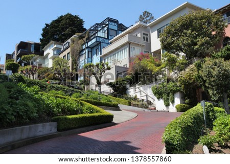 Lombard Street in San Francisco city, California.