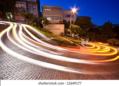 Lombard Street In San Francisco At Night