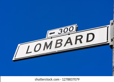 Lombard Street Sign In San Francisco