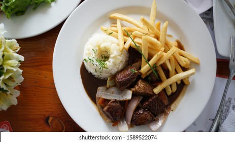 Lomo Saltado. Peruvian Classic Dish. Peru, Comida Criolla.