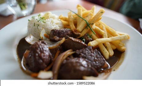 Lomo Saltado. Peruvian Classic Dish. Peru, Comida Criolla.