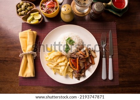 Lomo saltado peruvian tradition gourmet food
