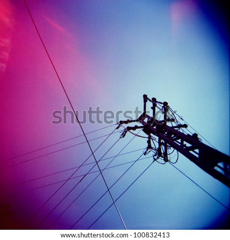 a lomography of a transmission tower Stock foto © 