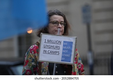 LONDON - 05 October 2021:  Tens Of Protesters In The British Capital London Condemned The Chinese Government’s Systematic Campaign Of Human Rights Violations