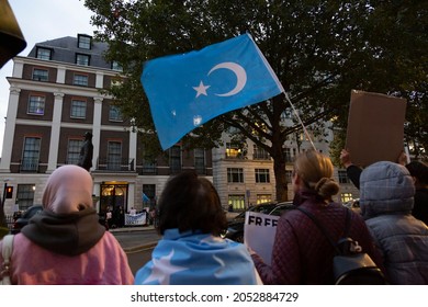 LONDON - 05 October 2021:  Tens Of Protesters In The British Capital London Condemned The Chinese Government’s Systematic Campaign Of Human Rights Violations