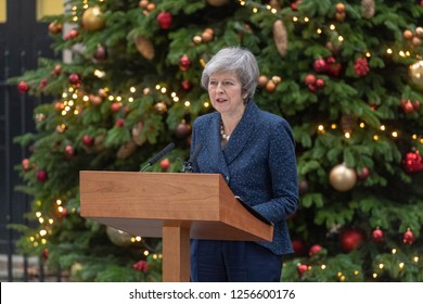 London 12th December 2018 Theresa May MP PC, Prime Minister Confirms A Leadership Race As Sufficient No Confidence Letters Have Been Received   