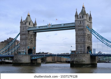 London 16.10.2019 - HMS Belfast, Second World War Survivor And Iconic London Landmark.  London Tower Bridge.