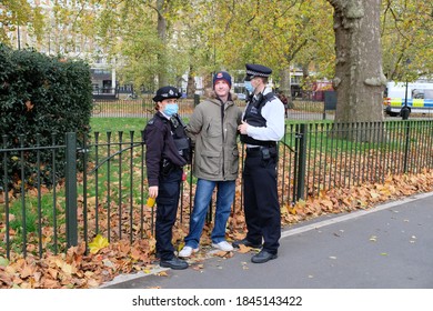 LONDON - 1ST NOVEMBER 2020: Far right and Tommy Robinson supporters on speakers corner.