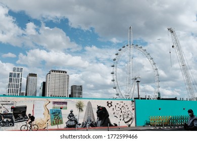 LONDON - 21ST JUNE 2020: A view of the Shell Centre and Last Minute London Eye from Embankment.  - Shutterstock ID 1772599466