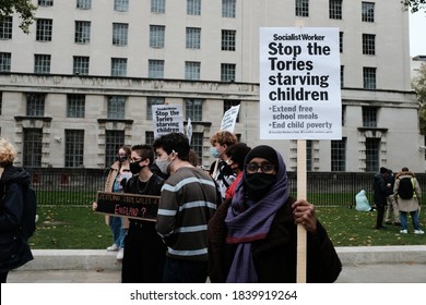 LONDON, 24TH OCTOBER 2020: Protest Against The Tories Taking Away The Right For Free School Meals For Children. 