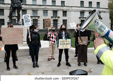 LONDON, 24TH OCTOBER 2020: Protest Against The Tories Taking Away The Right For Free School Meals For Children. 