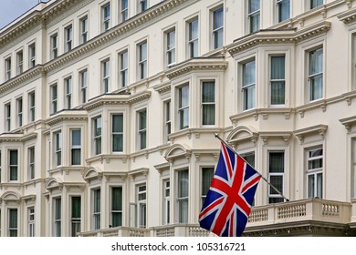 London Apartment Building And Union Jack